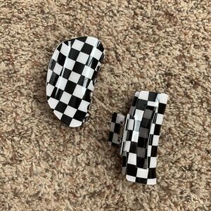 Checkered Hair Clip set